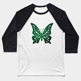 Butterfly Green Shadow Silhouette Anime Style Collection No. 313 Baseball T-Shirt